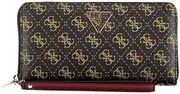 [GUESS] Women's Brown Polyethylene Wallet with Coin Purse, Contrasting Details, Zip Closure