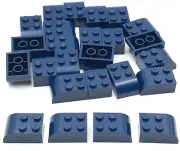 Lego 25 New Dark Blue Slope Sloped Curved 3 x 2 with 4 Studs Parts