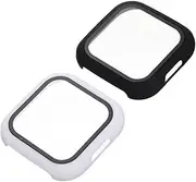 Vaguelly 2Pcs Replaceable Watch Case with Scratch Protection for Tempered Glass Screen Protector Lightweight Easy to Install