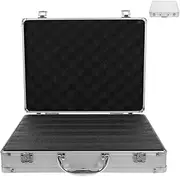 jojofuny Instrument Shockproof Box Brief Cases Men Metal Briefcase Aluminum Briefcase Aluminum Storage Case Metal Suitcase Silver