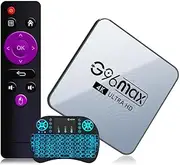 Android 12.0 TV Box, Quad-Core Cortex-A53 4GB RAM 64GB ROM Smart TV Box Support 3D 4K Ultra HD H.265 2.4Ghz WiFi Ethernet HDMI Output with Wireless Mini Keyboard,4gb+64gb