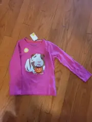 Mini Boden Halloween Appliqué Guinea Pig Pink Shirt Sz 5-6 y 116cm