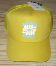 MENS RVCA HAWAII YELLOW SNAPBACK ADJUSTABLE TRUCKER HAT CAP ONE SIZE
