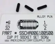 #6-32x1/2 Hex Socket Set Screws Cup Point Alloy Steel (50)