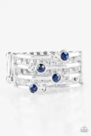 Paparazzi "Sparkle Showdown" Ring in Silver & Blue