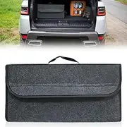 Boot Bag Car Organiser Toolbag: 40 x 25 x 15 cm Felt Boot Organiser with Velcro Fixation, Storage Box Car, Car Boot Organiser for Tools and Car Care (Black)