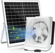 Solar Powered Exhaust Fan, 20W Solar Panel +10" Shutter Ventilation Vent Fan for