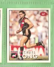 1996 AFL SELECT STICKER #67 MICHAEL LONG, ESSENDON BOMBERS