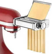 Pasta Maker Attachment for KitchenAid Stand Mixer, 3-in-1 Pasta Maker Includes Pasta Roller, Spaghetti Cutter & Fettuccine Cutter, Stainless Steel Pasta Attachment for KitchenAid Accessories by Cofun