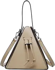 [GIGBIRD] Women's Evening Clutch Bag PU Leather Unique Top Handle Crossbody Bag Triangle Satchel Handbag Daily Use Shoulder Bag