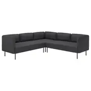 LILLEHEM modular corner sofa, 4 seat, Gunnared dark grey/metal