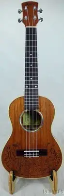 Alulu solid mahogany tenor ukulele, green abalone, laser sea fish pattern UMT08