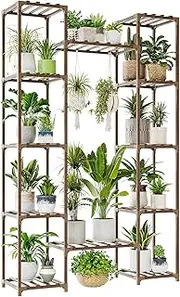 Bamworld Large Plant Stand Indoor Tall Plant Shelf Outdoor Corner Plant Holder for Multiple Plants Flower Stands for Living Room Balcony and Garden