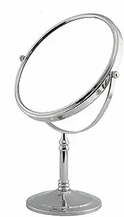 Dolphy 8-Inch LED Tabletop Makeup Mirror – Dual-Sided with 5X Magnification, Silver Finish, Swivel Design, Bright Light, Ideal for Home, Spa, Salon & Travel Use