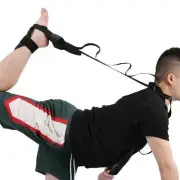Foot and Calf Stretcher Yoga Stretching Strap with Loops for Ankle Leg Black
