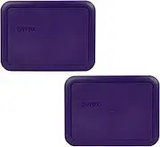 Pyrex 7210-PC 3 Cup Purple Rectangle Plastic Food Storage Lid - 2 Pack