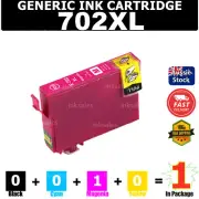 1x 702XL 702 XL Magenta Generic Ink Cartridge For Epson WF-3720 WF-3725 WF-3730