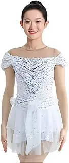 [Zagitova] Ice Figure Skating Dress for Girls Applique Breathable Women Competition Dance Outfit with Shiny Rhinestone