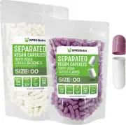 Capsules Express Size 00 Separated Lavender/White Empty Vegan Capsules Veggie