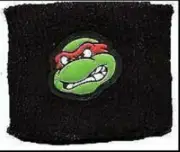 Teenage Mutant Ninja Turtles Raphael Face & Logo Sport Wrist Band, NEW UNWORN