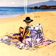 AVKARA Tropical Earth Lounger + Tiny Pump Beach Chair Inflatable Lightweight NEW
