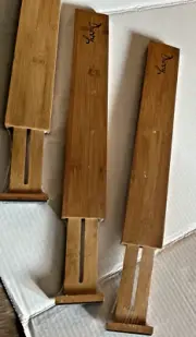 Bamboo Wooden Drawer Divider, Set of 3 Adjustable Organizers Bamboo 17.5"-22"