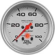 Autometer 4452 Ultra-Lite Stepper Motor Oil Pressure Analog Gauge, Range 0-100 psi