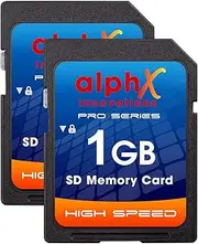 AlphX 1gb SD Secure Digital Memory Cards, Pack of 2 - Compatible with all Digital Cameras