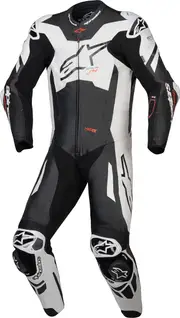 Alpinestars GP Plus V4 Sprint 1-Piece Motorcycle Leather Suit, black-white, Size 58 for Men Black White