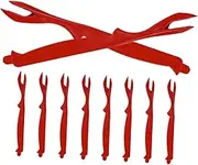 GRIRIW 10pcs Plastic Crab Forks Seafood Eating Tools Strong Crab Leg Tools Hotel Lobster Shell Peeling Forks for Family and Commercial Use