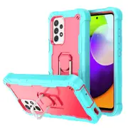 MCC Stylish Shockproof Samsung Galaxy A12 Case Cover Heavy Duty A125 [Light Blue+Magenta]