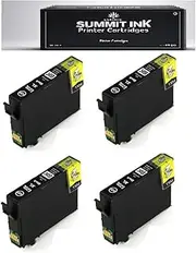 Summit Ink 212XL Black Ink Cartridges, 4-Pack, Compatible with Epson XP-4100 3105 3100 WF-2100 2850 2830 2810 Printers