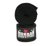 Morgan Cotton Boxing Hand Wraps 180Inch - 4M Long (Pair) - Black