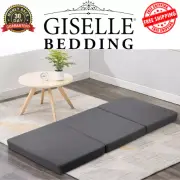 Giselle Bedding Foldable Mattress Folding Foam Bed Single Grey Medium Firm Aus