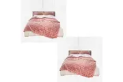 SOGA 2X 200cm Pink Fur Fuzzy Super Soft and Cozy Fluffy Throw Blanket