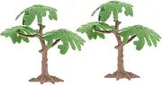 2pcs Simulated Ginkgo Tree Fake Tree Little Trees Model Pine Trees Mini Trees for Crafts Miniature Architecture Hawaiian Cake Topper Decorations Mini Landscape Tree Green Plastic Beatifufu