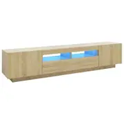 vidaXL TV Cabinet with LED Lights Sonoma Oak 200x35x40 cm