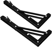 BESTOYARD 2Pcs No Drill Wall Mounted Folding Bracket Heavy Duty Metal Shelf Brackets for Space Saving Portable Shape Design for Easy Installation Various Surfaces