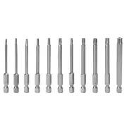 Magnetic Tamper Proof Security Drill Bit Set Torx Screwdriver Flat Head 1/4" Hex