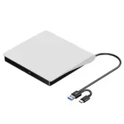External CD DVD Drive USB 3.0 & USB-C, Portable CD DVD ROM +/-RW Optical Disc...