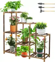 Plant Stand Indoor Plant Stands Wood Outdoor Tiered Plant Shelf for Multiple ...