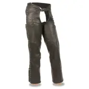 Milwaukee Leather MLL6535 Women's Black Lightweight Hip Set Leather Chaps