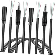 KONTONTY 8pcs Stereo Audio Cables Male Female Plug Replacement Compatible with Smartphones Tablets and Computers Durable and Flexible Design for