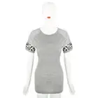 Ladies Round Neck Short Sleeve Top Leopard Print Color Block Soft Fashion Top US