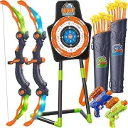 2 Pack Bow and Arrow for 5 6 7 8 9 10 11+ Year Old Boys, Birthday Gift for Kids,