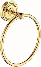 All Copper Gold Towel Rack Set European Bathroom Holder Hardware Pendant Accessories Organazer bar and Towel Rack(Towel Ring) LWX