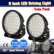 2PCS 9 INCH LED DRIVING SPOT BEAM HEADLIGHT 4X4 OFFROAD 4WD WORK LIGHT BAR