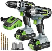 WORKPRO 20V Cordless Drill Combo Kit, Drill Driver and Driver Impact Tool