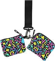 [Amooorous] Colorful Design Abstract abstract Dual Wristlet Wallets for Women Slim Portable Zipper Cash Coin Purse with Zipper Pocket for Lady 2 Packs, Colorful Design Abstract abstract, 1 size, Casual
