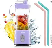 [Vaeqozva] Mini Blender for Shakes & Smoothies - Battery Operated, USB Rechargeable Personal Blender Cup for Travel, Home, Sport, Office & Outdoors